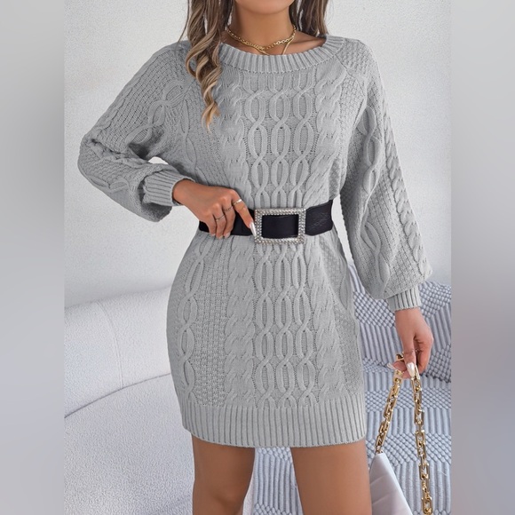 Winter Bliss Cable Knit Sweater Dress - Picture 1 of 4